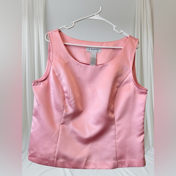 Sag Harbor Pink Satin Blouse - Picture 1 of 6
